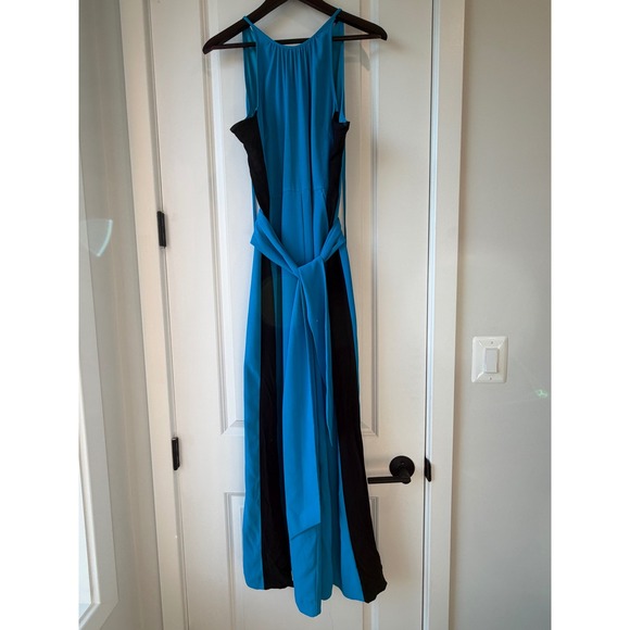 ME+EM Pants - ME+EM Colorblock Halter Wide Leg Jumpsuit Minimalist Women Sz 6 Blue Black Chic